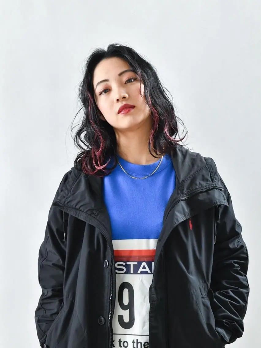 ミディアム カラー メッシュ レッドカラー 房川 尚人のヘアスタイル