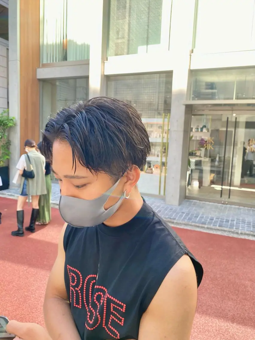 ショート パーマ メンズ センターパート特化 井上健太のヘアスタイル