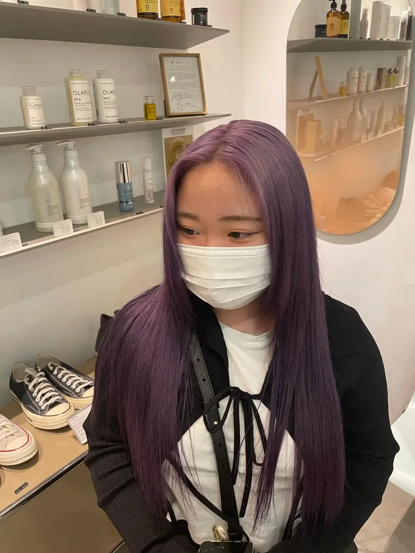 ロング カラー ブリーチ HITOMI 福岡パーマのヘアスタイル