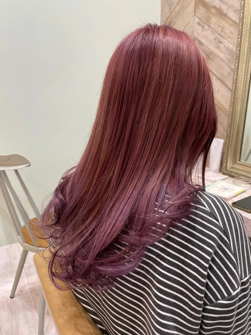 ロング カラー ブリーチ ラベンダーカラー ピンクカラー ピンクラベンダー ❄️薄 仁❄️のヘアスタイル