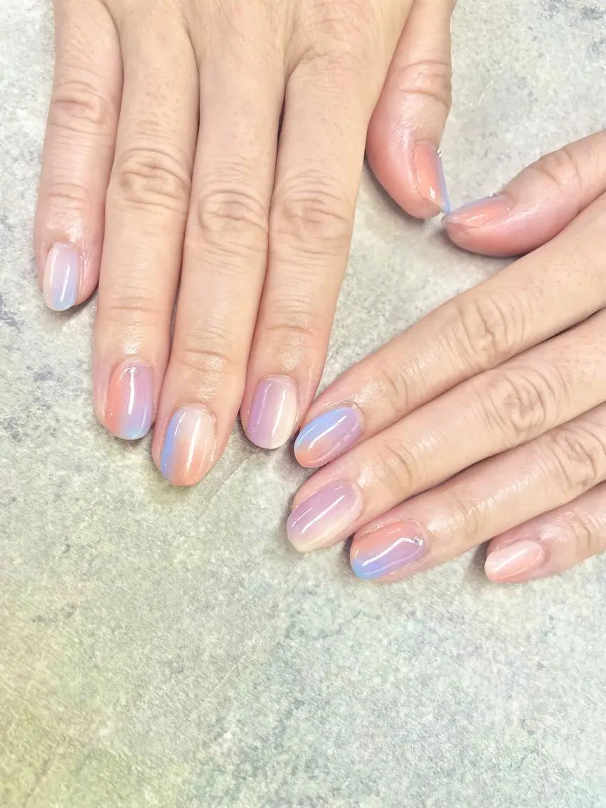 ネイル アートネイル フレンチネイル ジェルネイル ガラスフレンチ グラデーション ハンドネイル ハンドケア FASTNAIL PLUS 新宿店のネイルデザイン