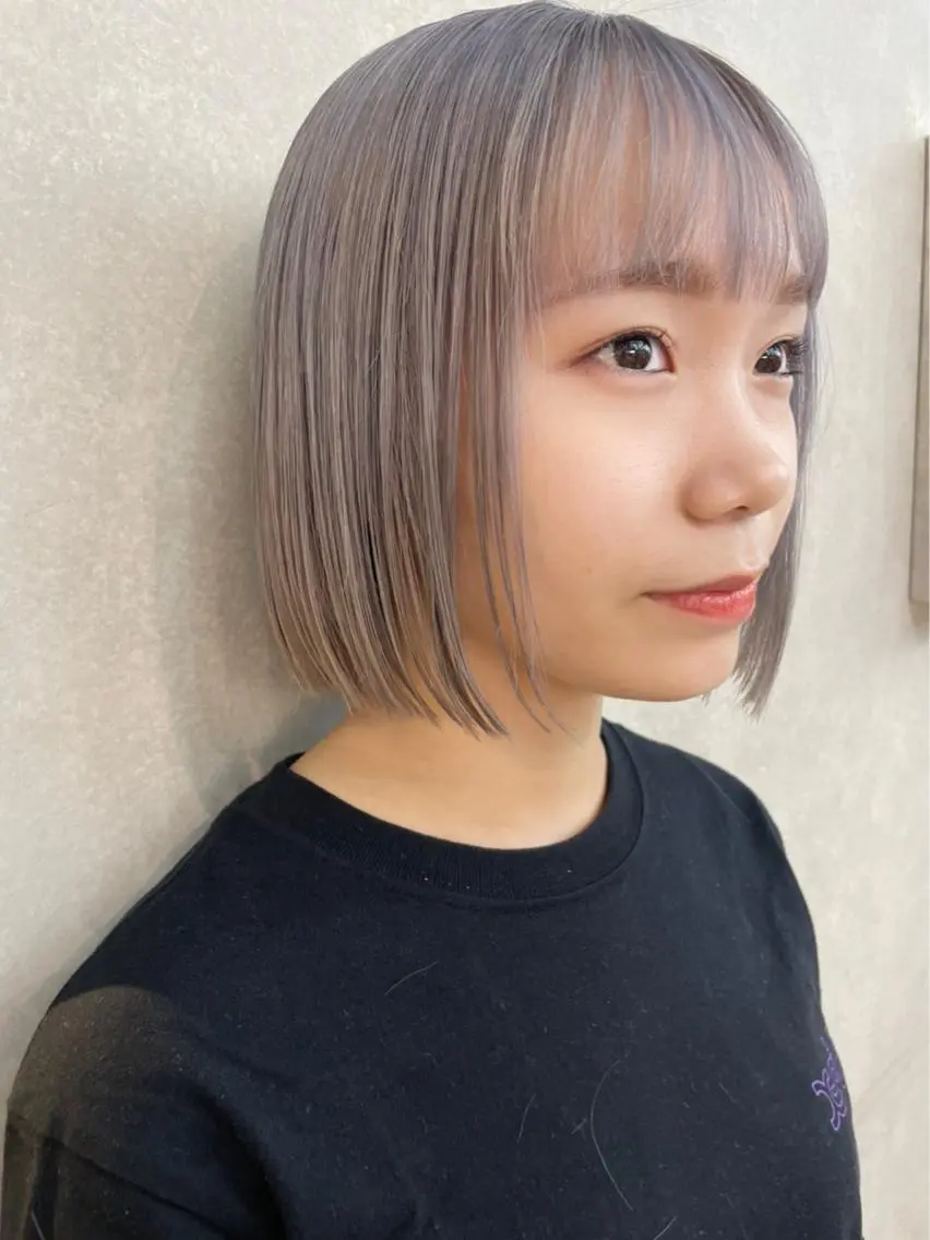 ショート カラー ハイトーンカラー ラベンダーカラー ボブ 顔周りカット/透明感 カラー✂️MEIのヘアスタイル