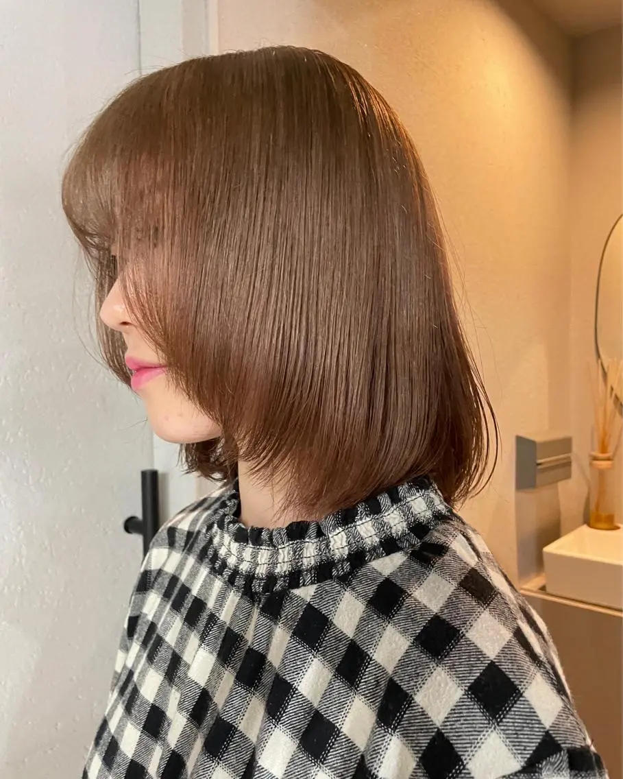 ミディアム カラー ベージュカラー ブラウンカラー ブラウンベージュ オレンジ ヘアカラー 吉田一輝 外国人パーマのヘアスタイル