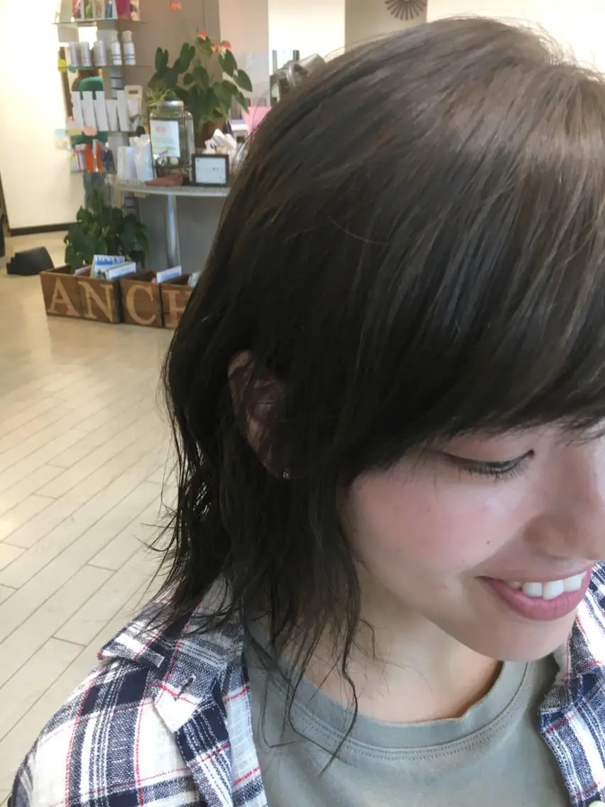 セミロング カラー ヘアアレンジ アッシュ 美髪になりませんか？ ，，mikuのヘアスタイル