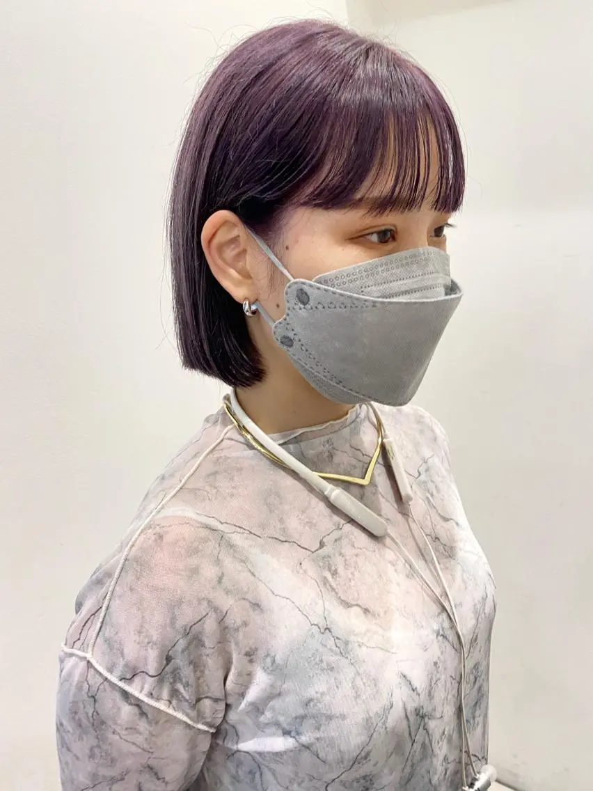 ショート カラー ブリーチ ケアブリーチ ダブルカラー ボブ Amelie yunのヘアスタイル
