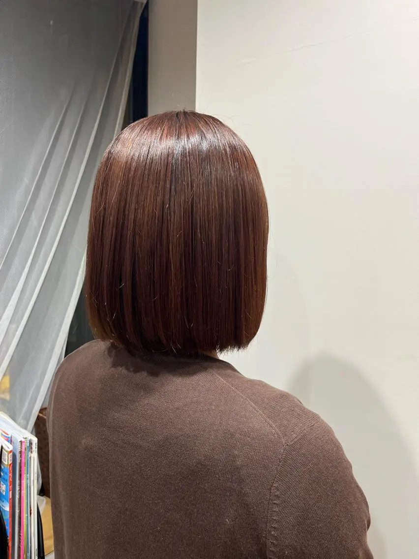 ミディアム カラー ブラウンカラー ナチュラルブラウン カット ヘアカラー トリートメント タケデ スズカのヘアスタイル
