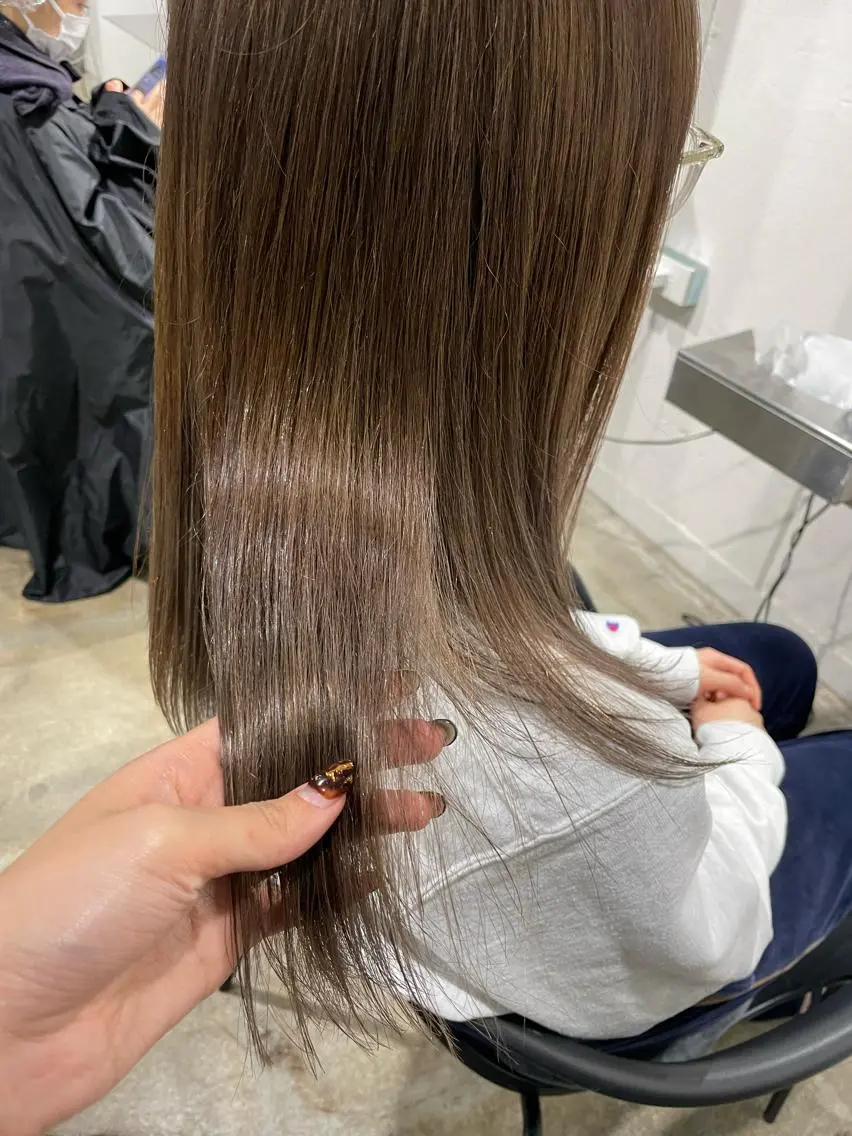カラー ベージュカラー 大迫 江梨のヘアスタイル