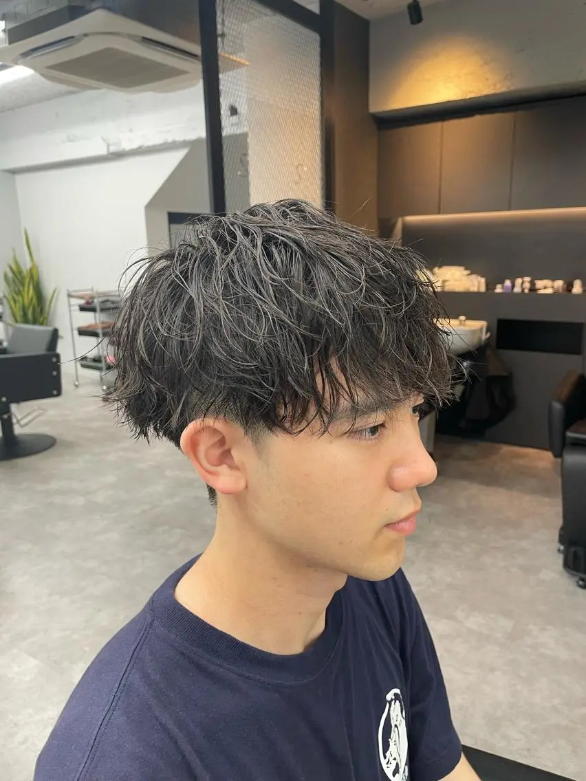 ショート パーマ ヘアアレンジ メンズ カット ⚡️王道メンズ⚡️ 北千住駅近!のヘアスタイル