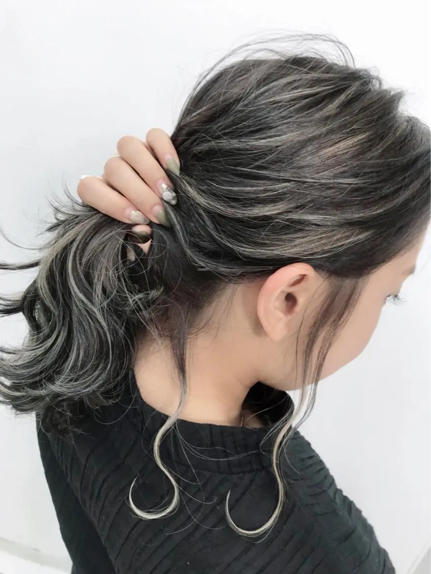 ミディアム カラー アクアカラー ハイライトカラー ハイライト トリートメント LAS 代表 ナガカワ コウヘイのヘアスタイル