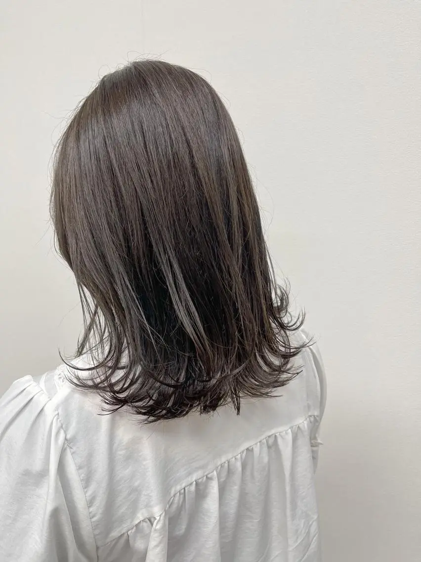 ミディアム カット ヘアカラー 縮毛矯正 トリートメント シンタニナオト /梅田茶屋町のヘアスタイル