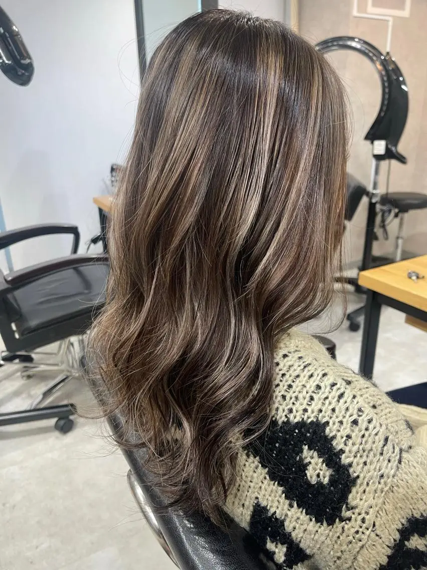 ロング カラー ヘアアレンジ ハイライトカラー ハイライト ヘアカラー 松井那津子 /ハイライトブリーチのヘアスタイル