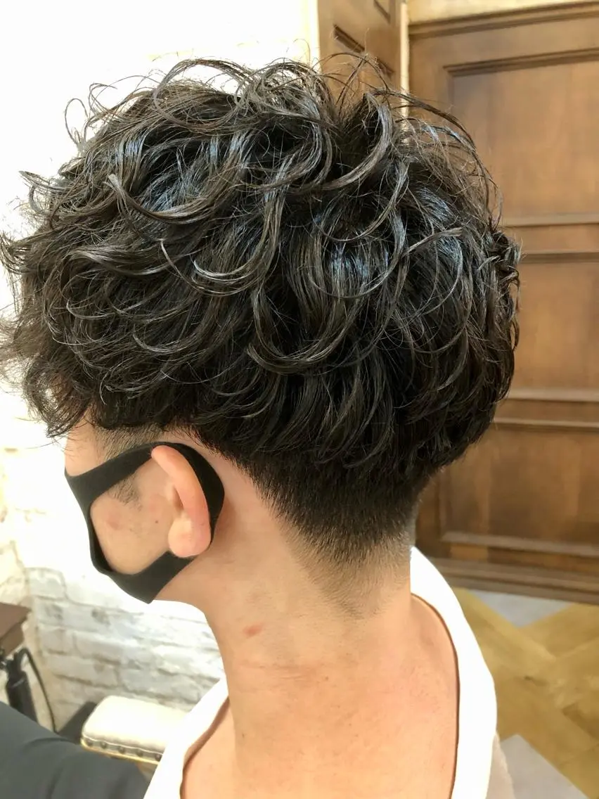 ショート パーマ メンズ マッシュ メンズパーマ 刈り上げ 鷺沼駅徒歩1分 キシタクのヘアスタイル