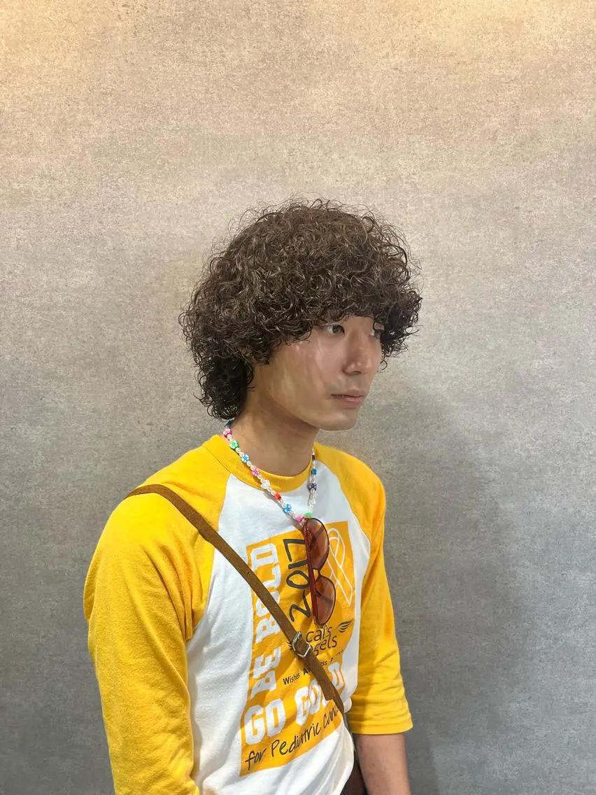 ショート カラー パーマ ヘアアレンジ メンズ キッズ ネイル マツエク・マツパ アイブロウ メンズパーマ プードルパーマ プードルパーマ 🔥メンズパーマ🔥 菅原楓のヘアスタイル