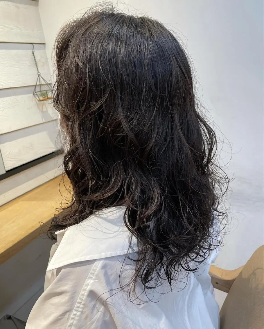 ロング パーマ カット パーマ あずまぐち めぐみのヘアスタイル