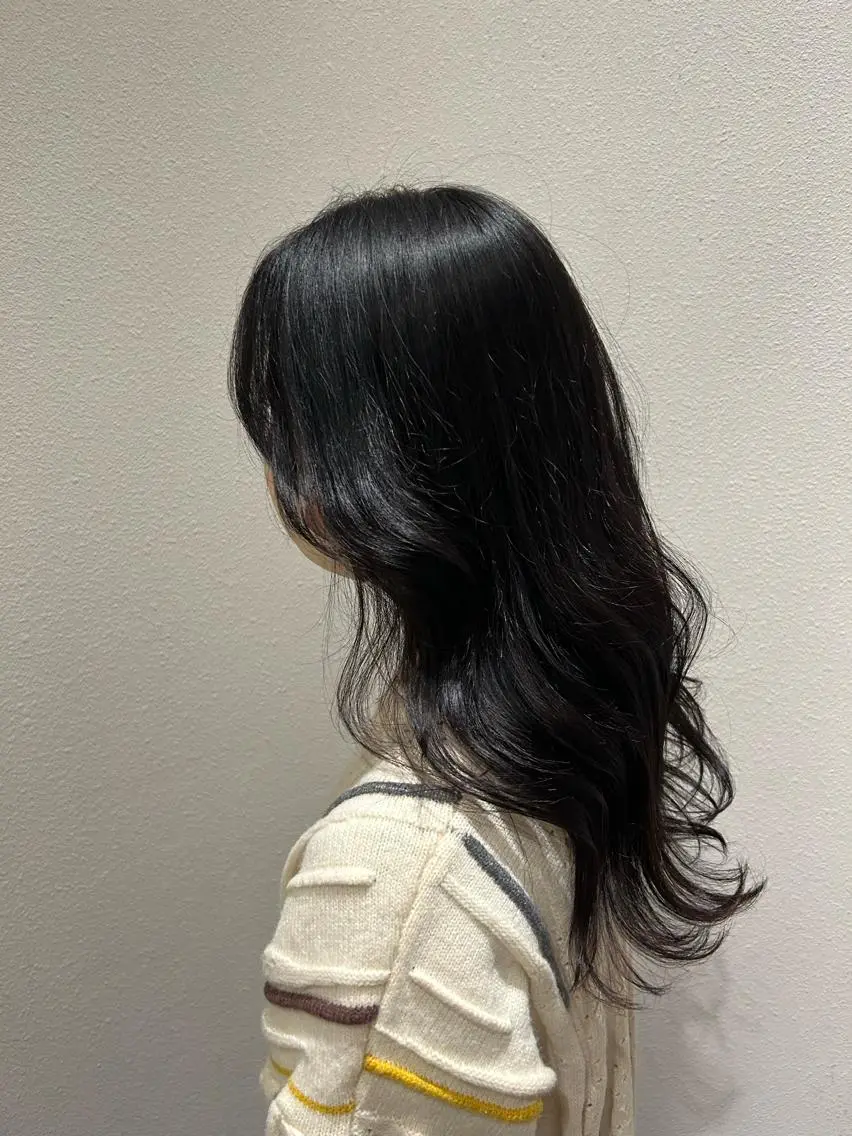 ロング カラー アイブロウ バレイヤージュ ブリーチ ブラウンカラー ケアブリーチ 透明感カラー 🔆韓国 norika🔆のヘアスタイル