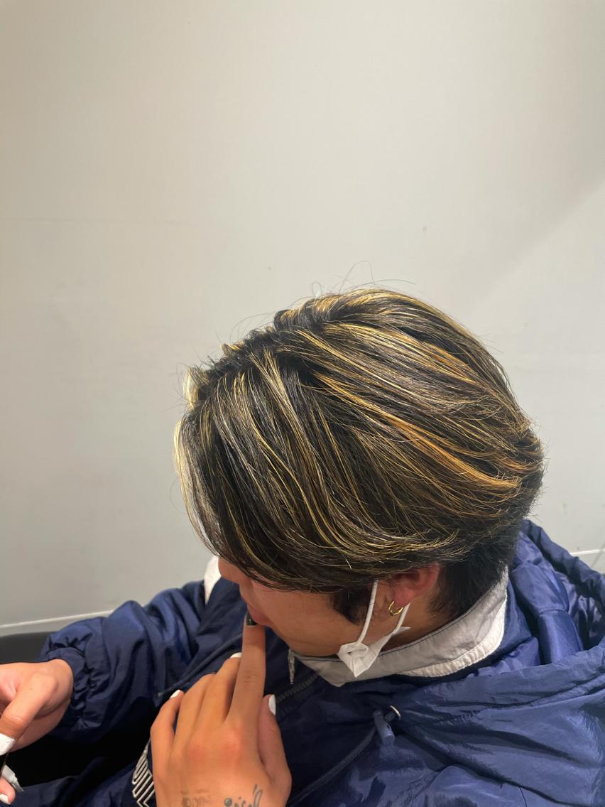 カラー メンズ メンズハイライト ハイライトカラー 笠原未稀/カット・ ブリーチ無しカラーのヘアスタイル