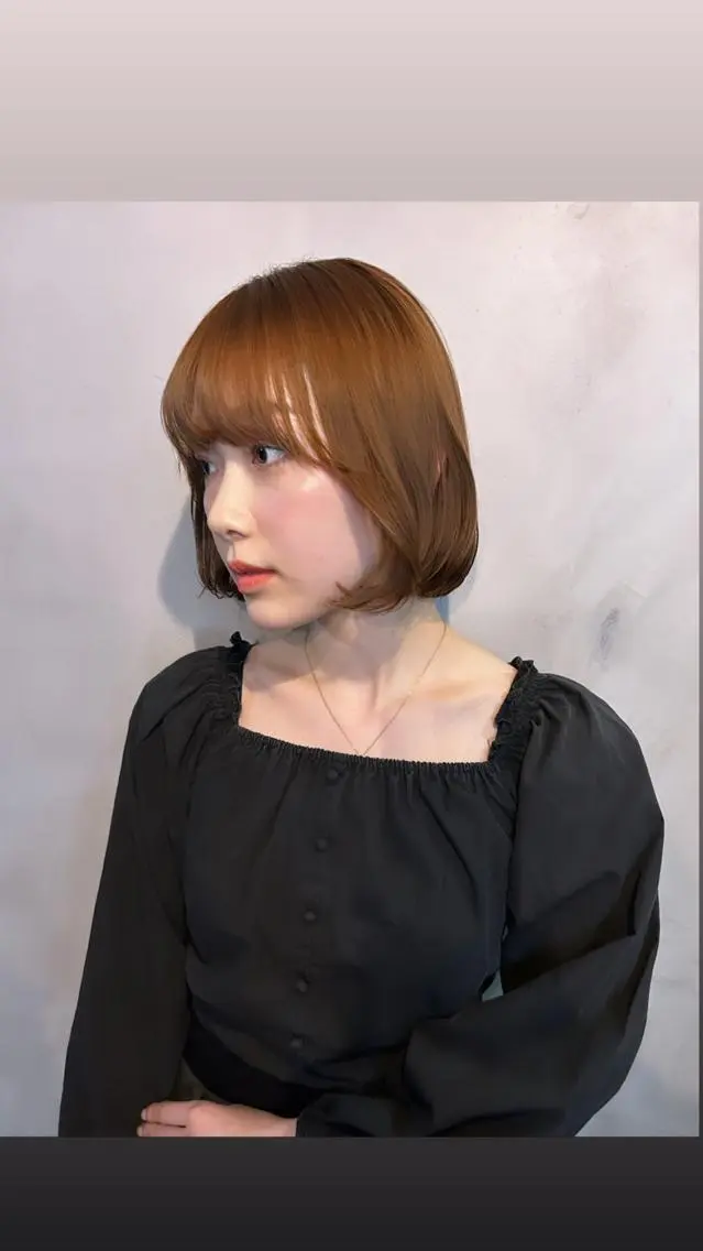 ミディアム カラー ボブ 韓国風ヘア カット ヘアカラー トリートメント 🧸艶々韓国ヘア 🧁mizunaのヘアスタイル