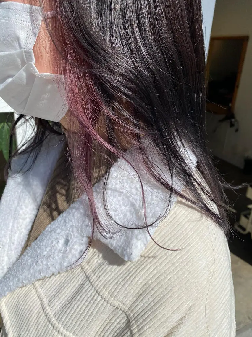 ミディアム パープルカラー わかばやし ゆうこのヘアスタイル