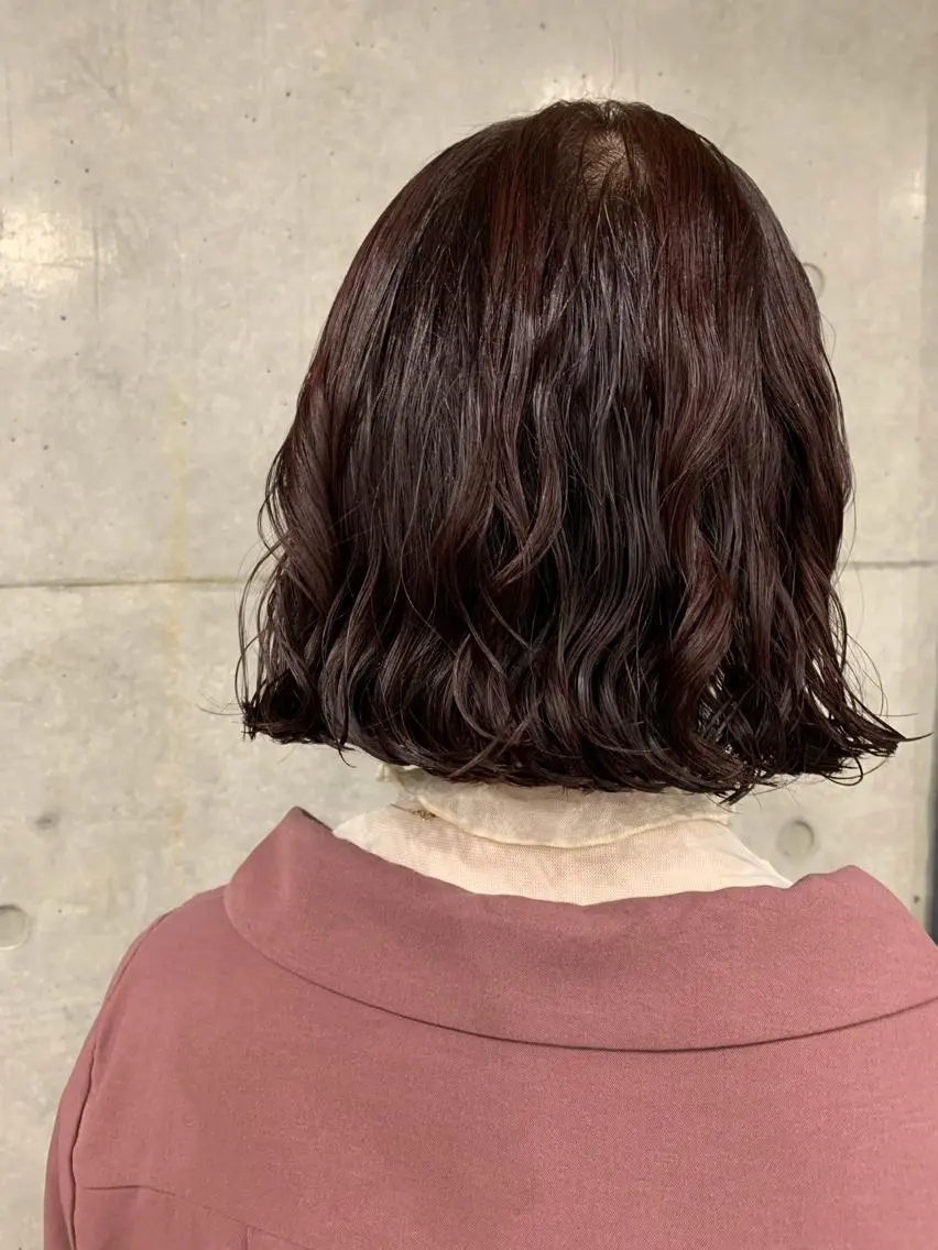 ショート カラー ボブパーマコテ巻き風 パーマNo1深江秀平のヘアスタイル