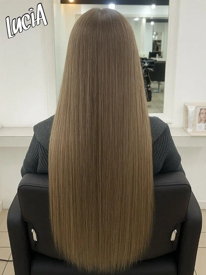 ロング カラー ヘアアレンジ シールエクステ 黒髪 ブリーチ デザインカラー ダブルカラー エクステ¥5000 LuciAカラーのヘアスタイル