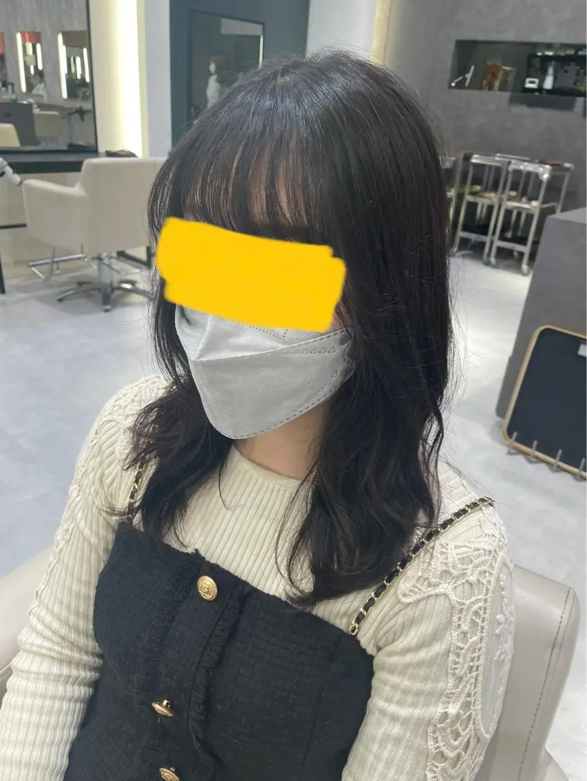 セミロング パーマ パーマモデル募集🌈 森脇帆南のヘアスタイル