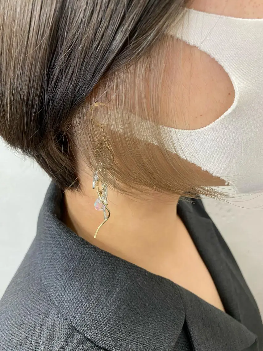 ショート カラー ベージュカラー ミルクティーベージュ グレージュ達人/赤み 消し/ブリーチ/岩崎のヘアスタイル