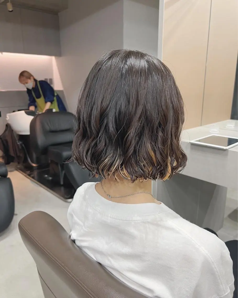 ショート パーマ カット パーマ トリートメント ボブパーマコテ巻き風 パーマNo1深江秀平のヘアスタイル