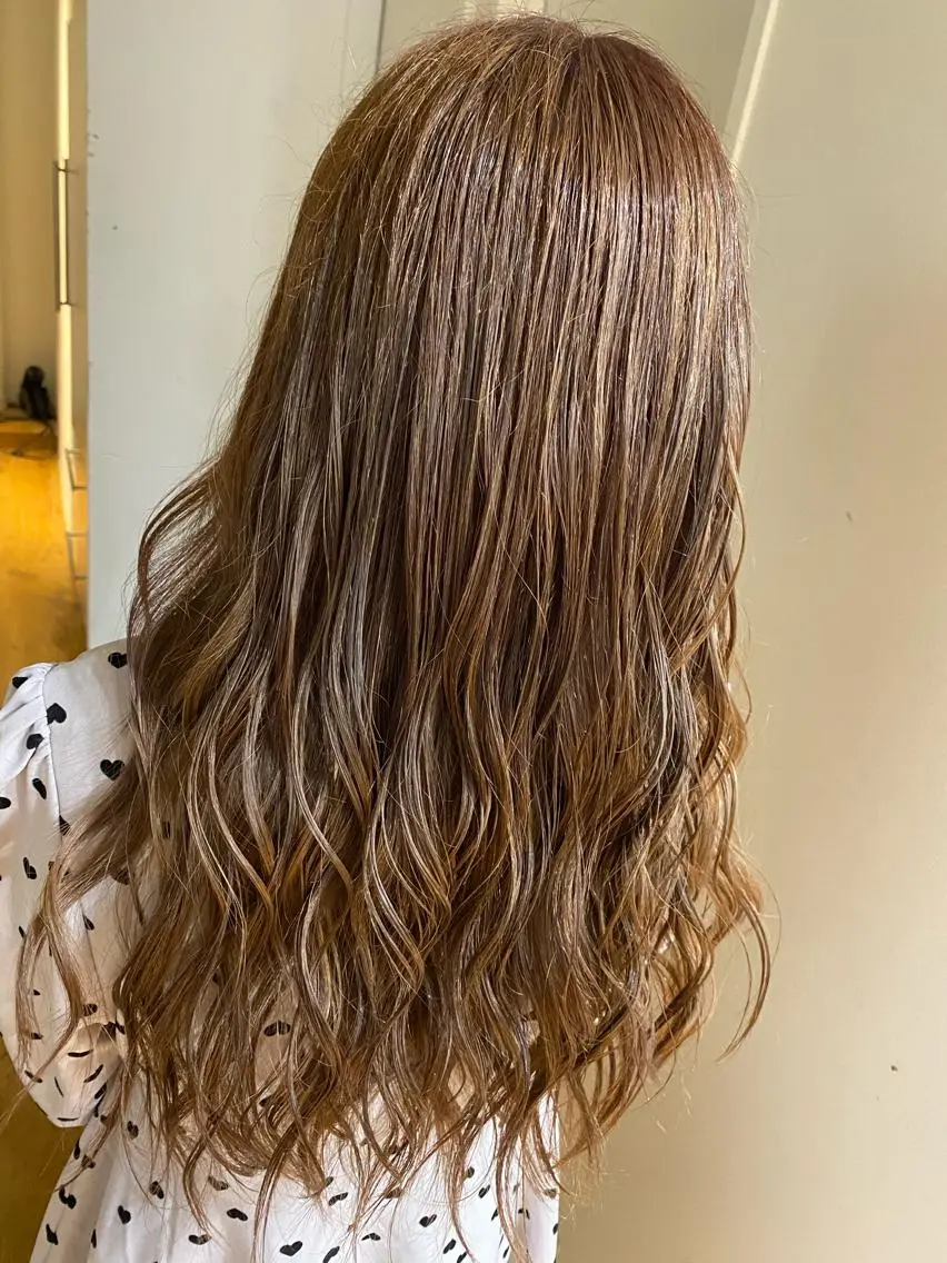 ロング カラー ヘアアレンジ ピンクカラー 久米 治仁のヘアスタイル