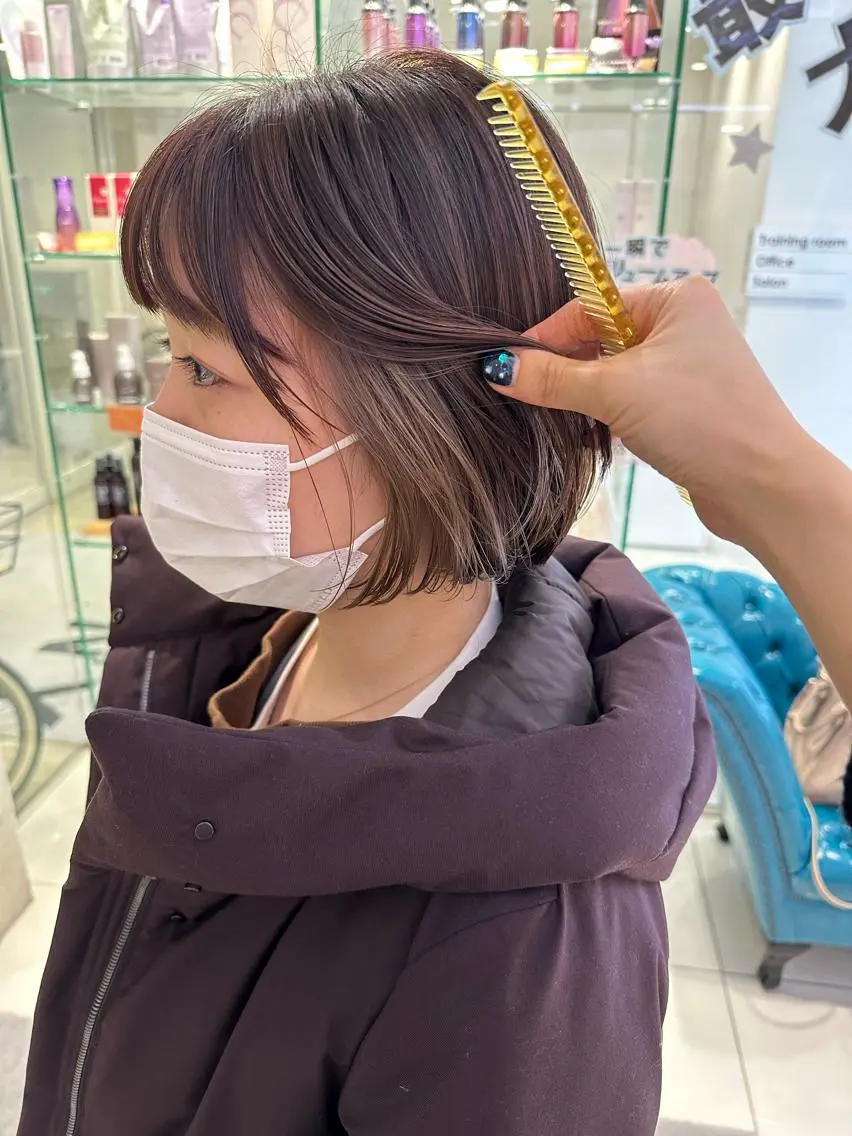ショート カラー ベージュカラー インナーカラー 顔周りカット 田中 あかねのヘアスタイル