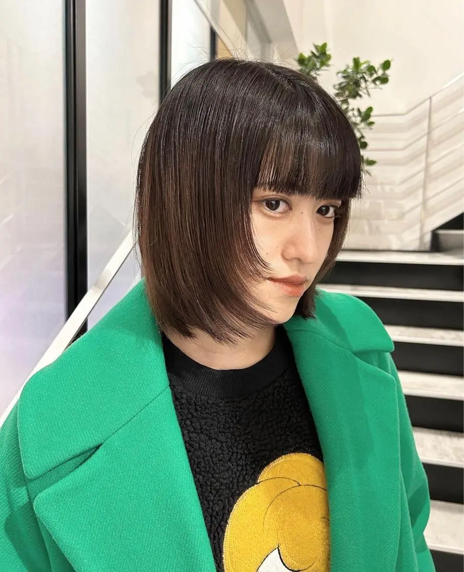ミディアム カラー パーマ ヘアアレンジ メンズ キッズ 顔まわりレイヤー 顔周りカット レイヤーカット 小顔カット stylist 🌸 kana.のヘアスタイル