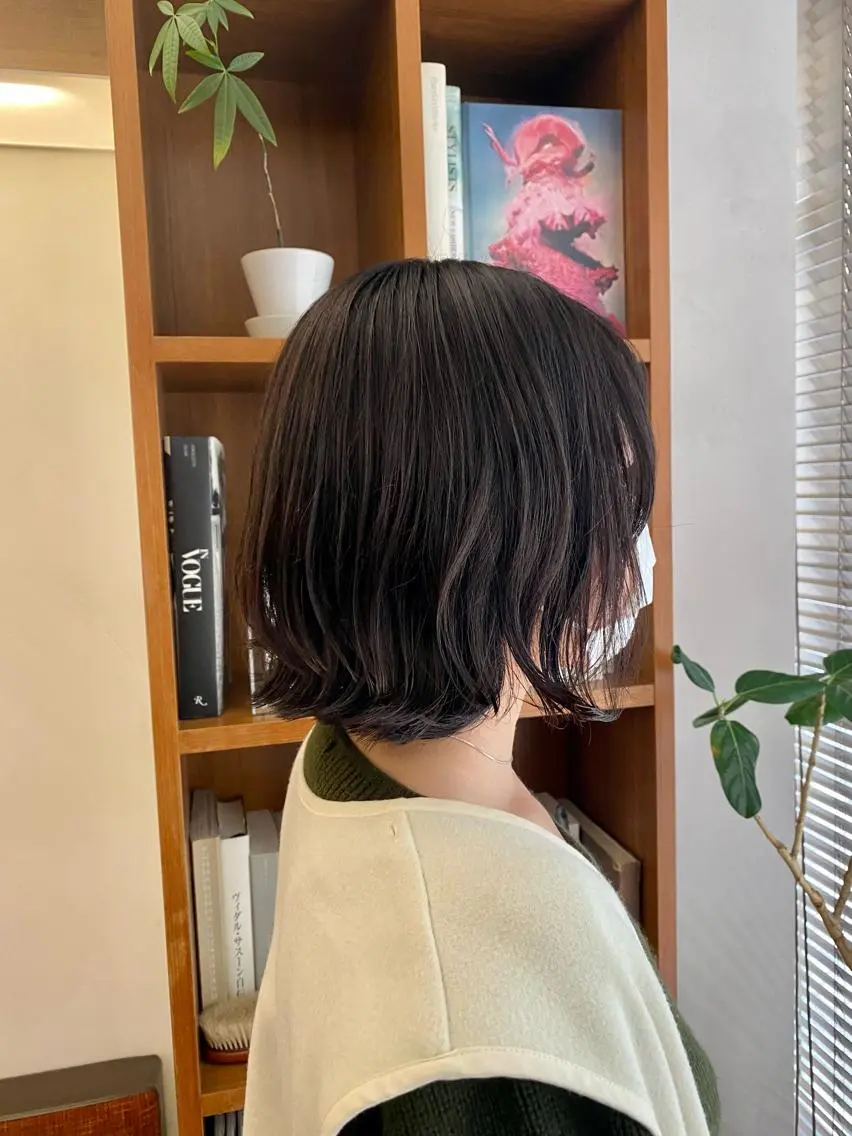 ショート カラー パーマ 似合わせレイヤー/ ケアパーマ/高倉のヘアスタイル