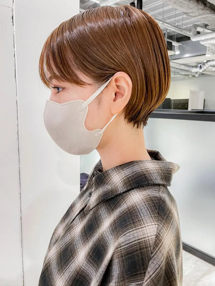 ショート カラー パーマ ヘアアレンジ ブラウンカラー ショートヘア ITbyALBUM 八王子店のヘアスタイル