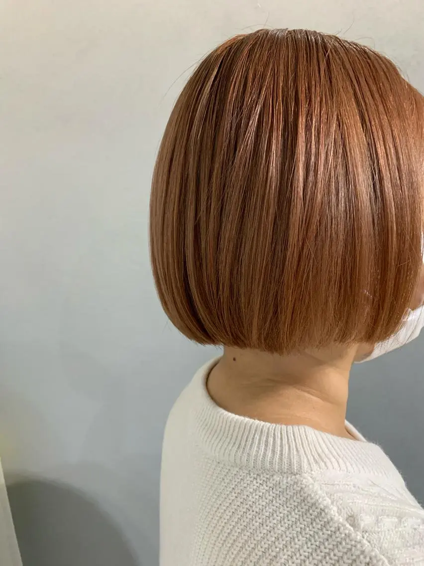 カラー ボブパーマコテ巻き風 パーマNo1深江秀平のヘアスタイル