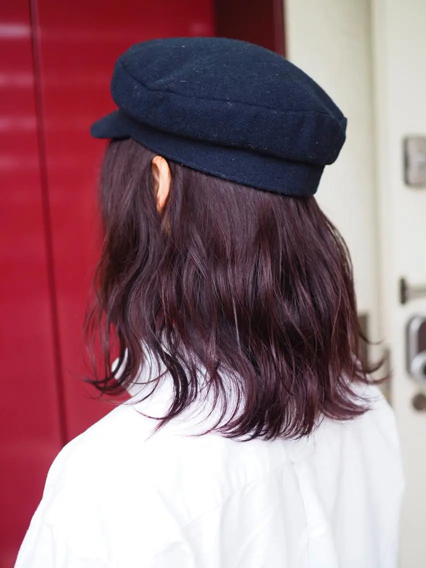 ショート カラー ヘアアレンジ ボルドーカラー メンズハイトーン メンズバレイヤージュのヘアスタイル