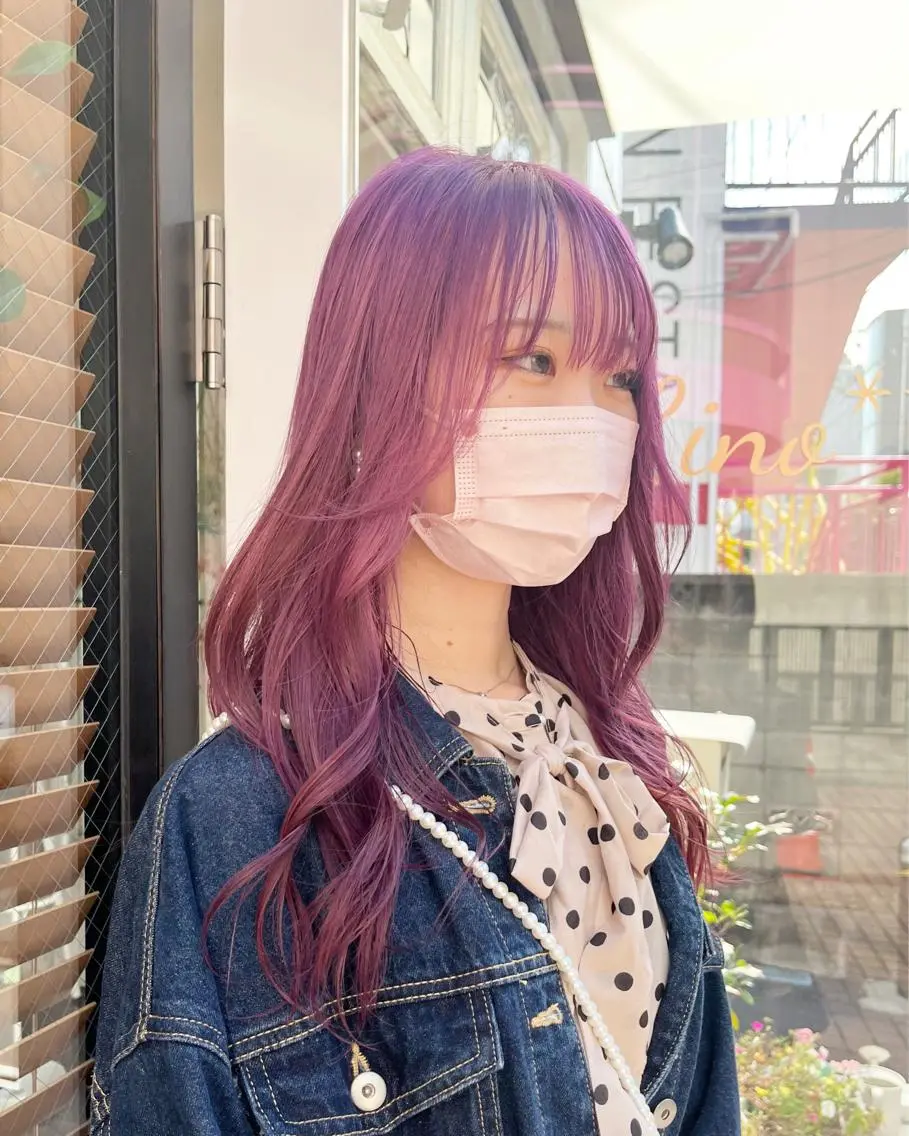 ミディアム カラー ハイトーンカラー ラベンダーカラー ラベンダーピンク ピンクカラー 髪質改善☆ 縮毛矯正miyuのヘアスタイル