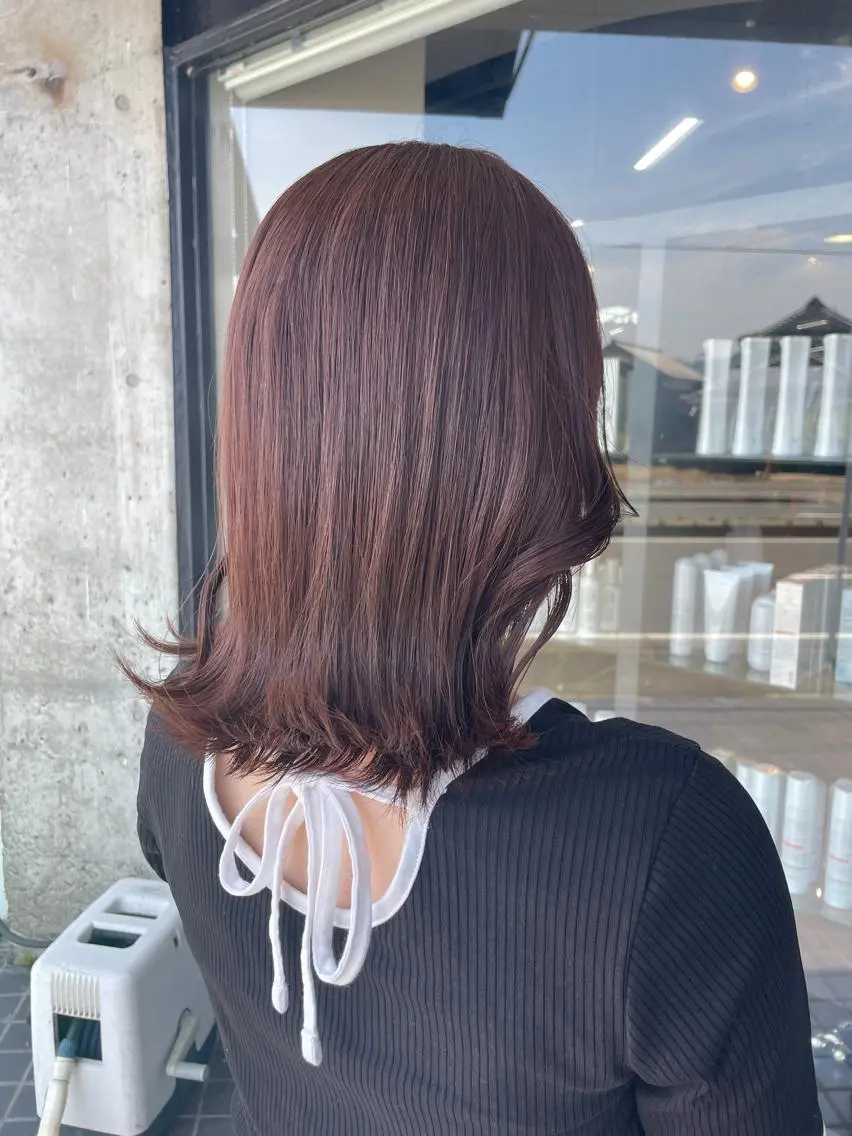 ミディアム カラー ブリーチ ラベンダーカラー ブリーチなしカラー ピンクカラー ピンクラベンダー マキノ キョウカのヘアスタイル