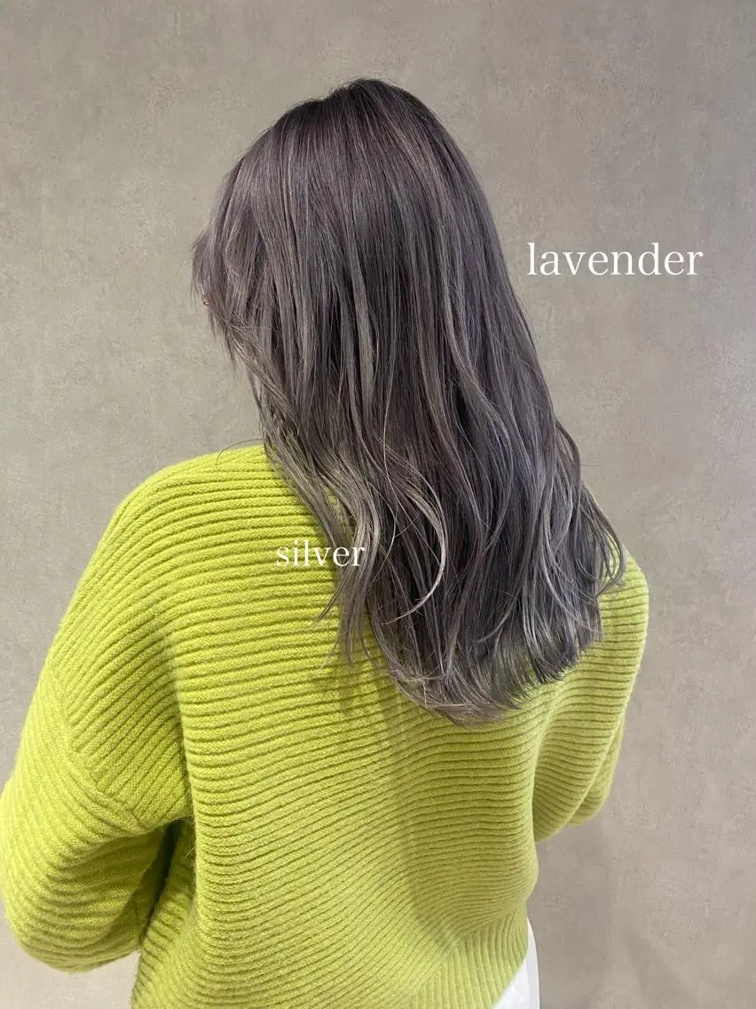 ロング カラー ヘアアレンジ ラベンダーカラー ヘアカラー トリートメント あおい 🍒暖色カラーのヘアスタイル