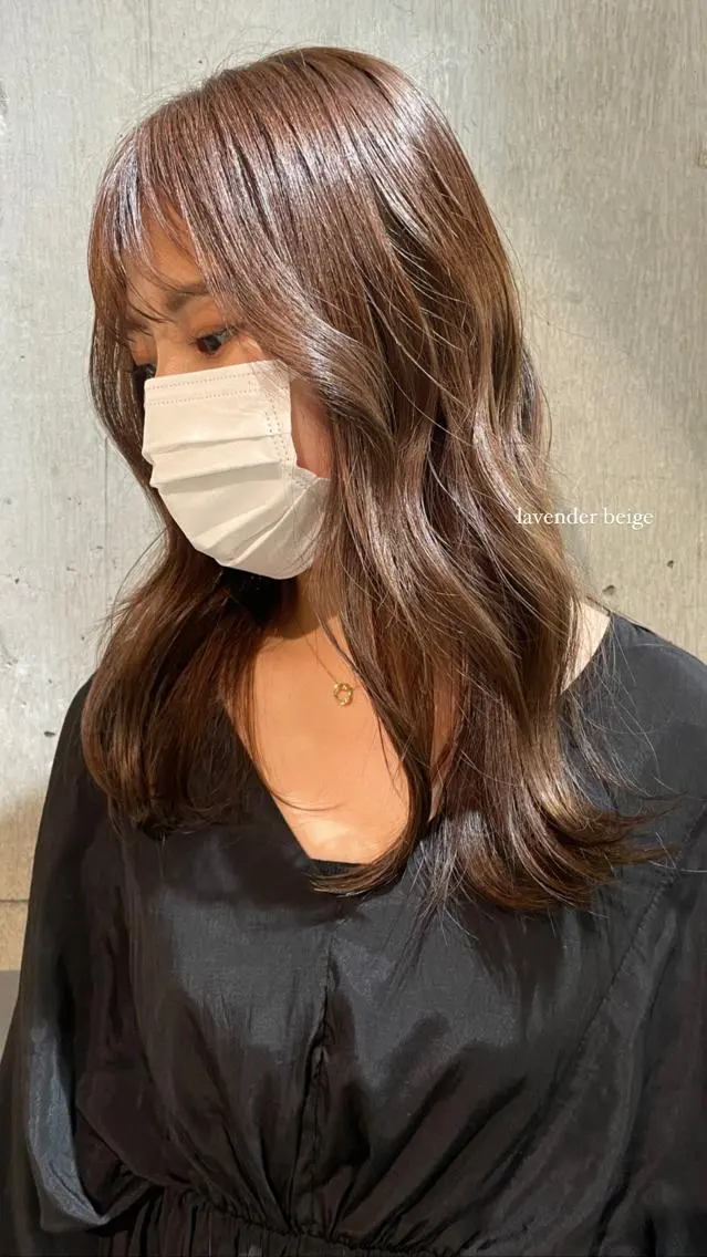 ロング カラー ベージュカラー ブリーチ 透明感カラー ラベンダーカラー ラベンダーベージュ 海外レイヤー /NAGISAのヘアスタイル