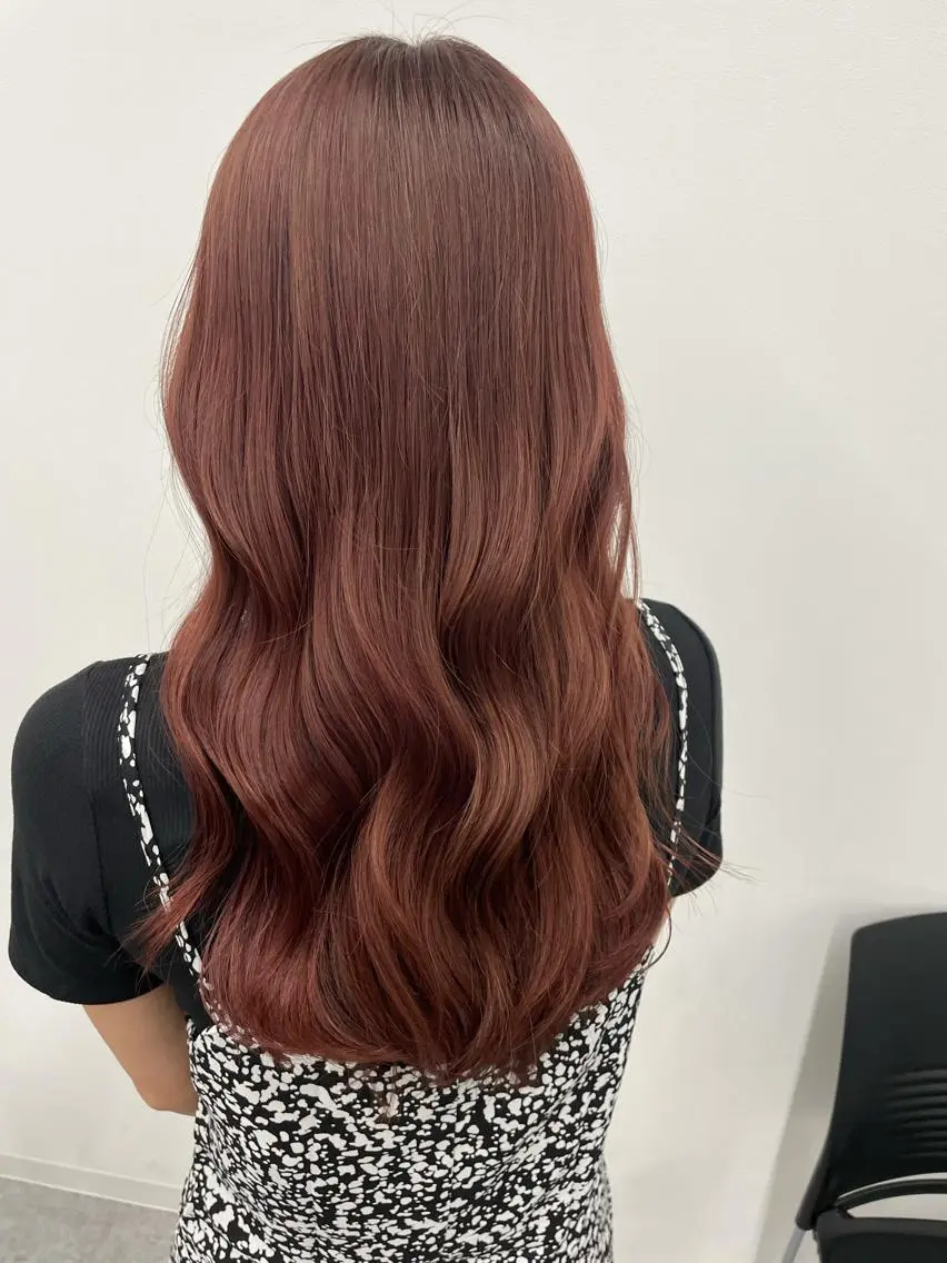 ロング カラー ヘアアレンジ ヘアカラー トリートメント ヘアセット ピンク・ベージュ🩰 カラー🫧とらのヘアスタイル