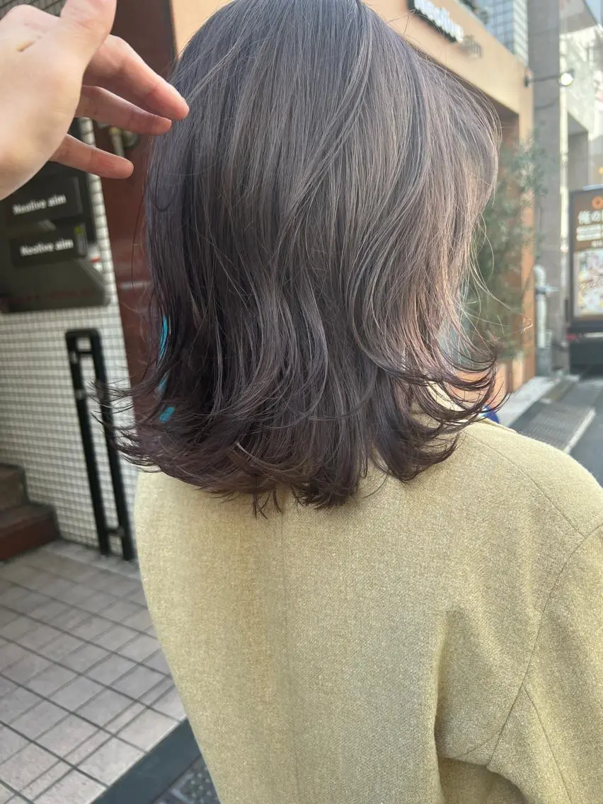ミディアム カラー ヘアアレンジ ブリーチ ラベンダーカラー 🌿ショート🌿 パーマ🌿淳平のヘアスタイル