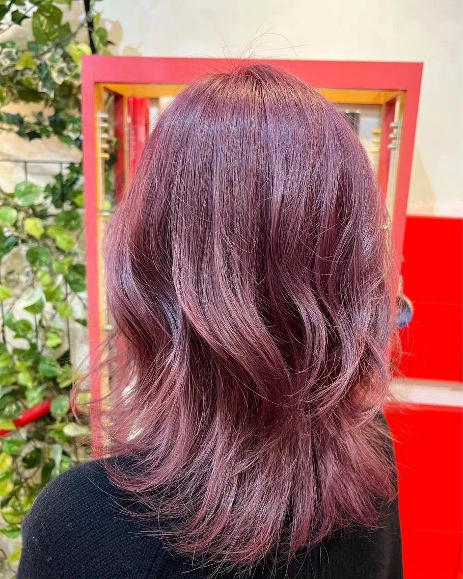 ミディアム カラー ピンクカラー バイオレットカラー カット ヘアカラー まさき✂︎ /ブリーチカラーのヘアスタイル