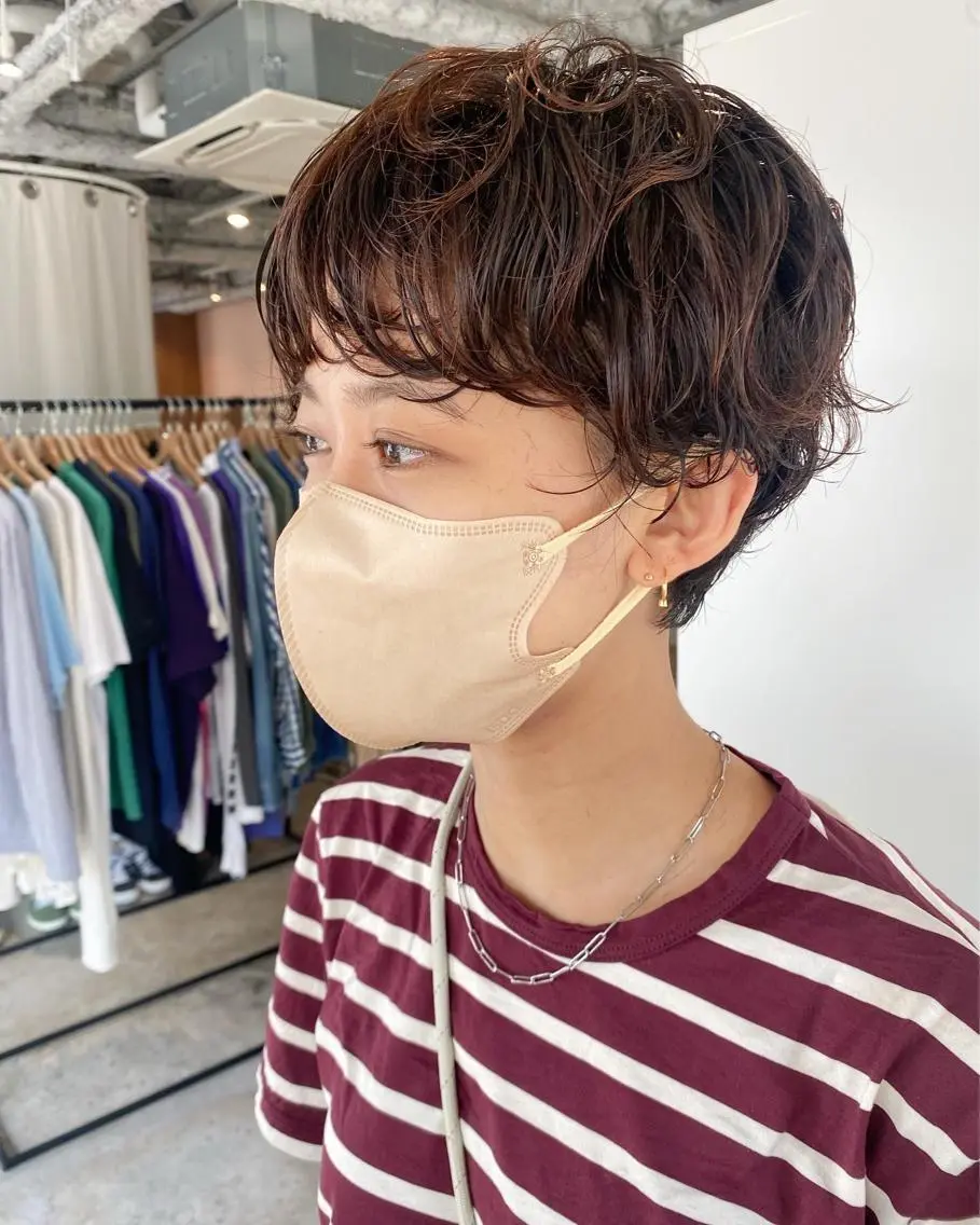 ショート カラー パーマ カット パーマ トリートメント Hayashi Shioriのヘアスタイル