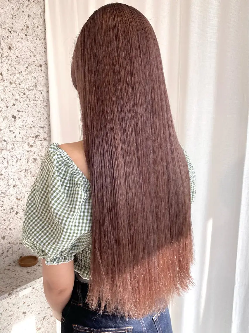 ロング カラー ヘアアレンジ ラベンダーカラー 縮毛矯正 lani ブリーチ /ダブルカラーのヘアスタイル
