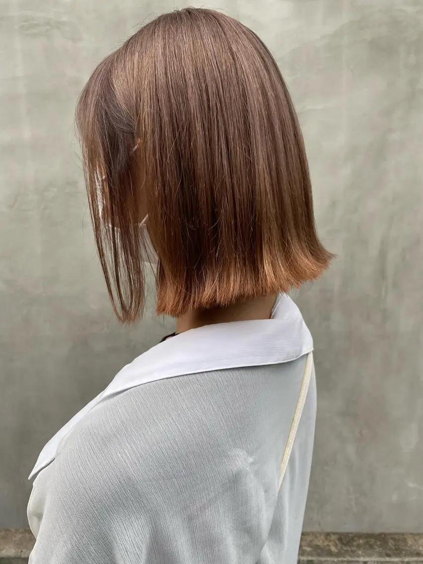 ショート カラー パーマ ヘアアレンジ メンズ キッズ ネイル マツエク・マツパ 切りっぱなしボブ ボブ インナーカラー/ KANAのヘアスタイル