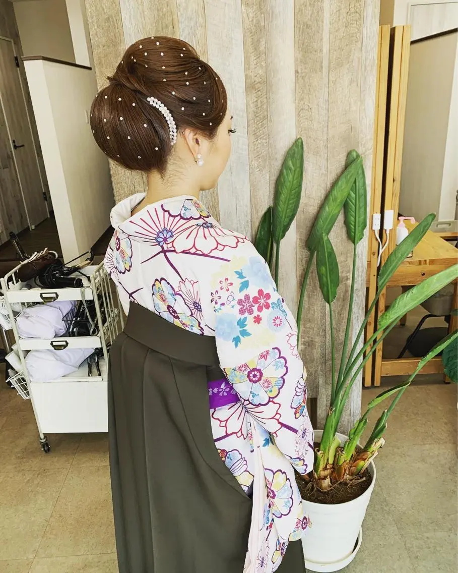 セミロング 着付け 新保 佳世のヘアスタイル