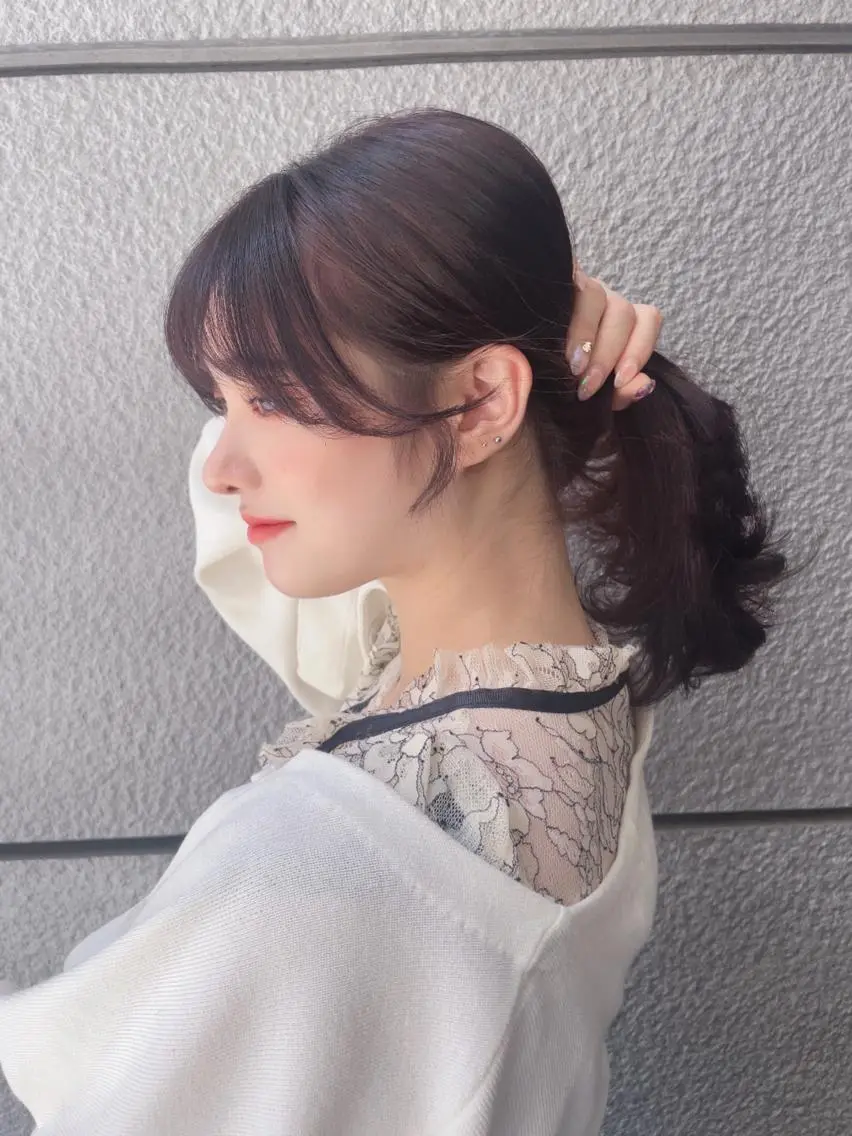 ショート カラー ヘアアレンジ 🤎小顔レイヤー /ベージュ🤎友香のヘアスタイル