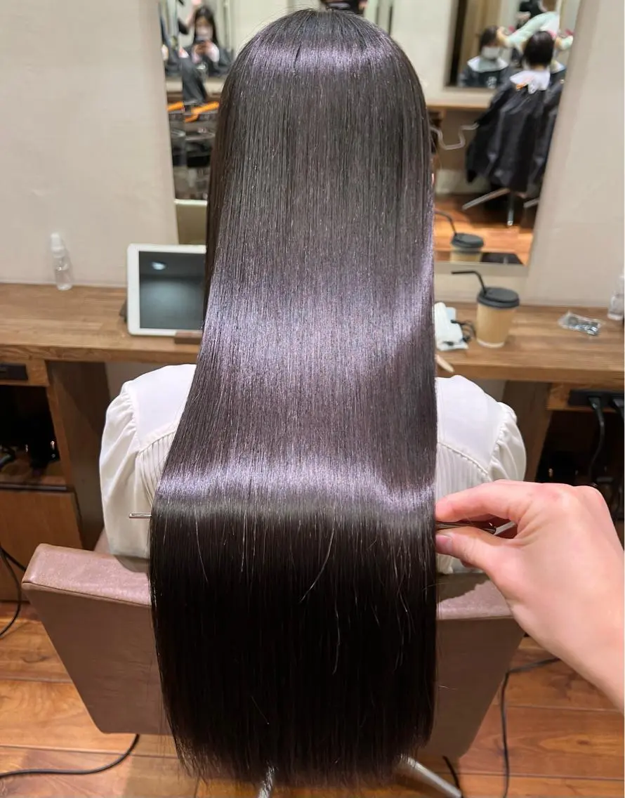 ロング 縮毛矯正 桒原 ちさのヘアスタイル