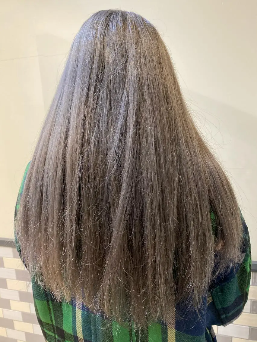 ロング カラー アッシュ ベージュカラー ダブルカラー メンズ特化 ナカネ カツヤのヘアスタイル
