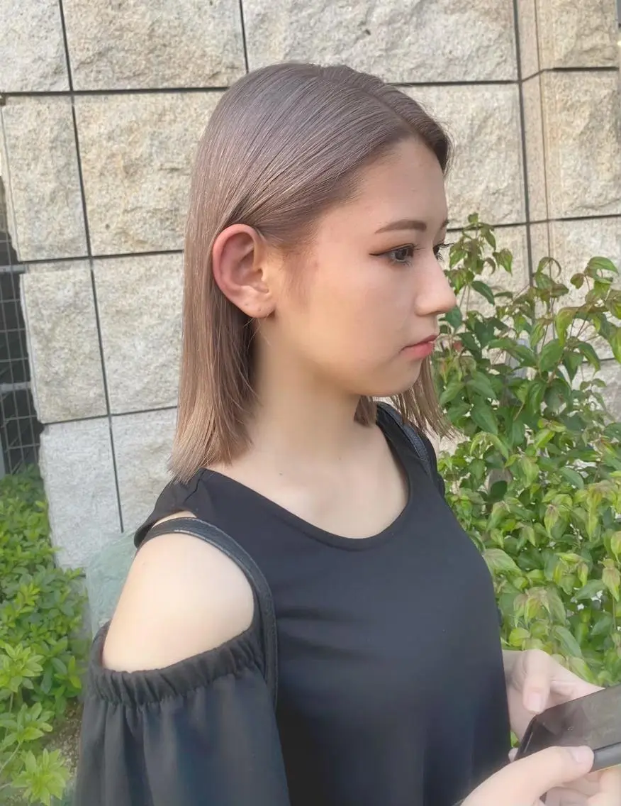 セミロング 外国人風カラー ハイライト 髪質改善 似合わせカット トリートメント カット ヘアカラー トリートメント BUCKS【天王寺】 バックス【駅30秒】のヘアスタイル