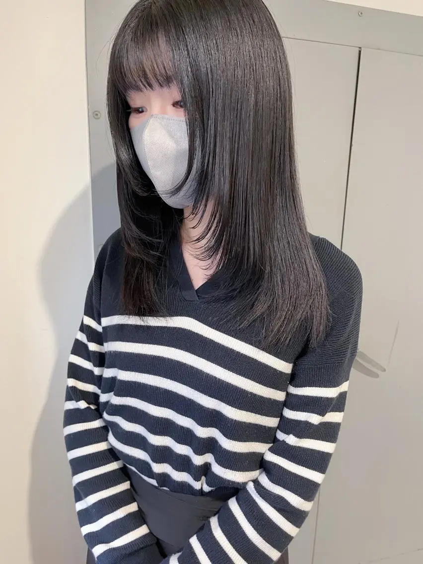 ロング カラー ヘアアレンジ 顔まわりレイヤー レイヤーカット カット ヘアカラー トリートメント 学割有り/清楚/韓国 風/レイヤー/拓朗のヘアスタイル